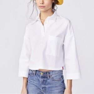 NWOT Kule Keaton Cropped Poplin Shirt